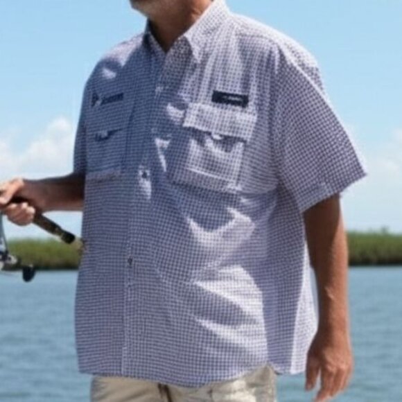 Columbia Men's PFG Super Bahama Short Sleeve Shirt - Picture 1 of 12